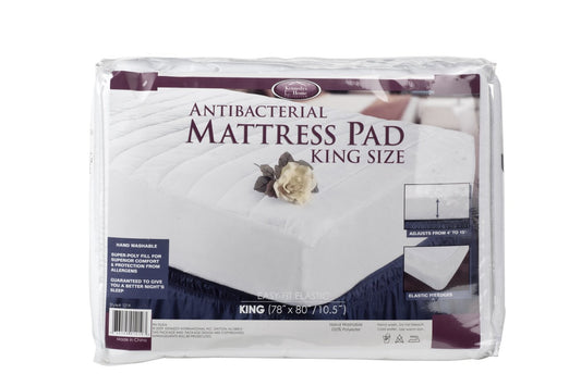 Home Details Mattress Pad Protector | King | Quilted | Breathable | Elastic Fit | Secure | White