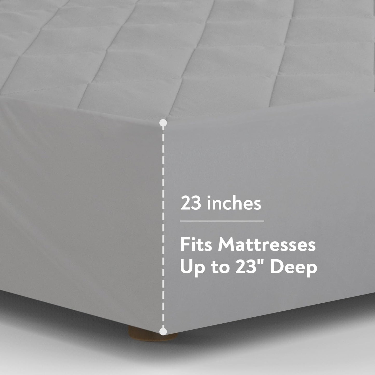 Queen Mattress Pad, Soft Quilted Air Mattress Topper Queen with Extra Deep Pocket, Breathable and Noiseless Air Mattress Cover Mattress Pad Fits Up to 23 Inch, Grey