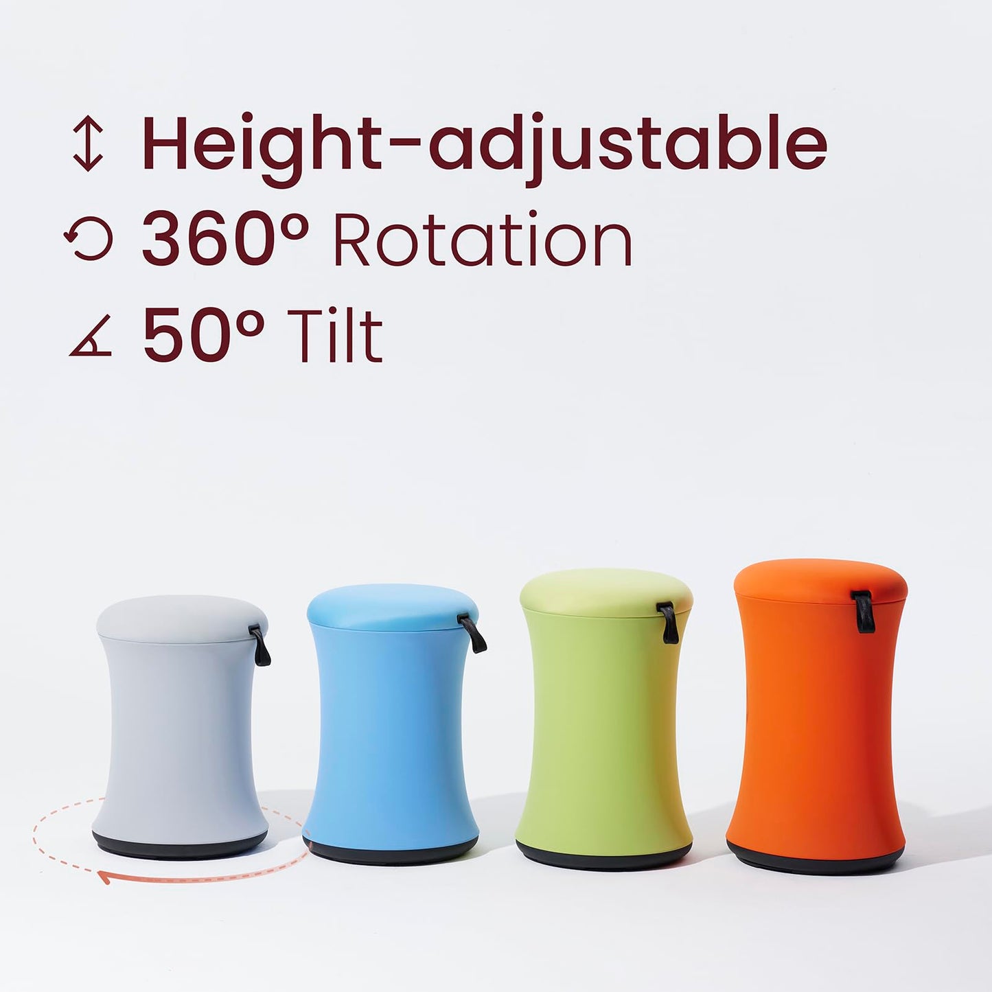 TopJob Boba Chair Stylish Active Wobble Stool, ADHD Chair, Improves Posture and Focus, Ergonomic with Height Adjustable Stool for Adults Children for Home Office, Study Room (Sky Blue)