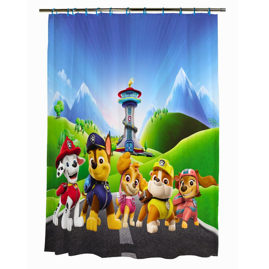 Nickelodeon Paw Patrol 13-Piece Shower Curtain Set, 72 x 72 Inch Fabric Curtain with Hooks, Bathroom Decor, Machine Washable, (100% Officially Licensed Product) by Franco Collectibles