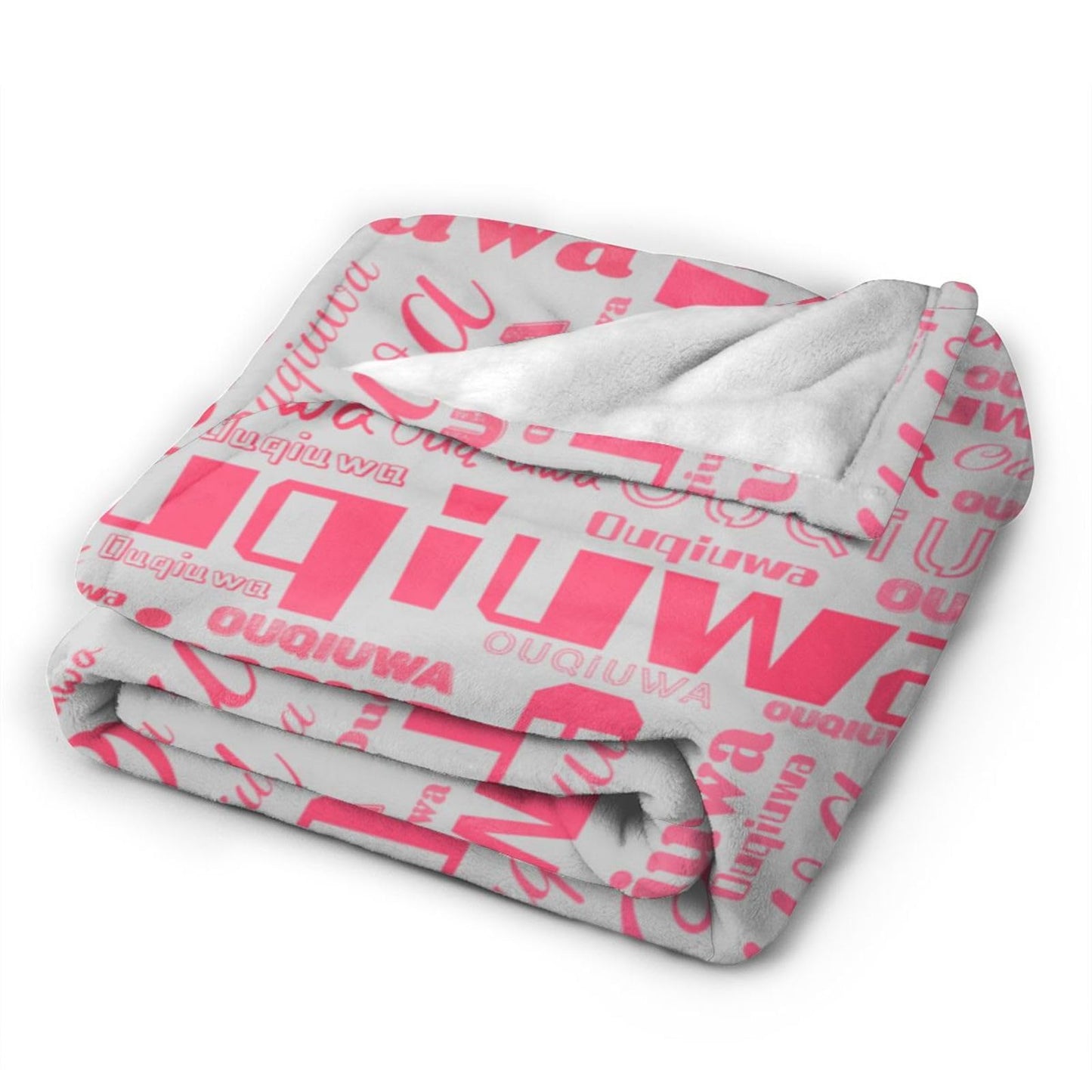 Personalized Blankets with Name Customized Throw Blanket Soft Lightweight Flannel Fleece Blanket 50"X40" for Bed Sofa Couch Camping Travel
