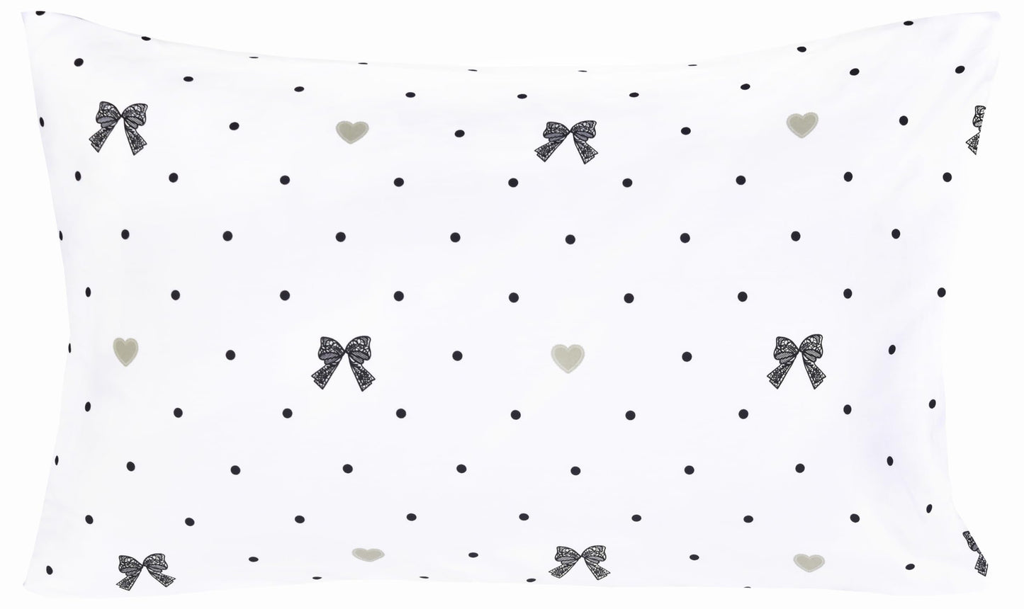 Scientific Sleep Lace Bow Bowknot Black Dot 100% Cotton 4 Pcs Full Bed Sheet Set Kids Boys Girls Teens, Flat Sheet & Fitted Sheet & Pillowcase Kids Bedding Set (Bow, Full)