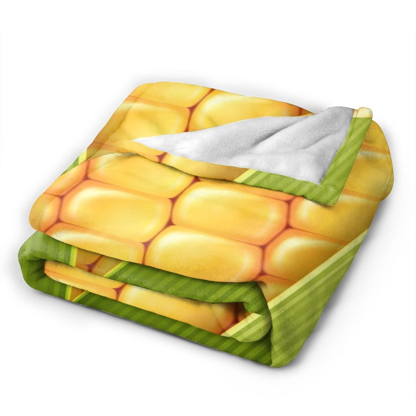 Fun Sweet Yellow Green Corn Throw Blanket Super Soft Warm Bed Blankets for Couch Bedroom Sofa Office Car, All Season Cozy Flannel Plush Blanket Gifts for Girls Boys Teens Adults 60"x50"