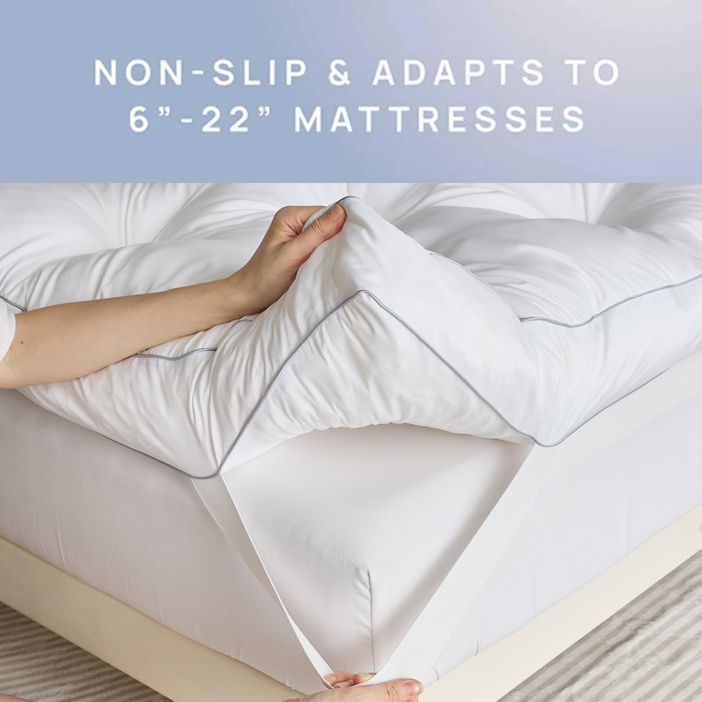 SHOUREN 5 Inch Memory Foam Mattress Topper Queen for Back Pain Relief, Extra Thick Gel Memory Foam Bed Topper, Soft Fluffy Supportive Pressure Relief Mattress Pad, 80"x60"