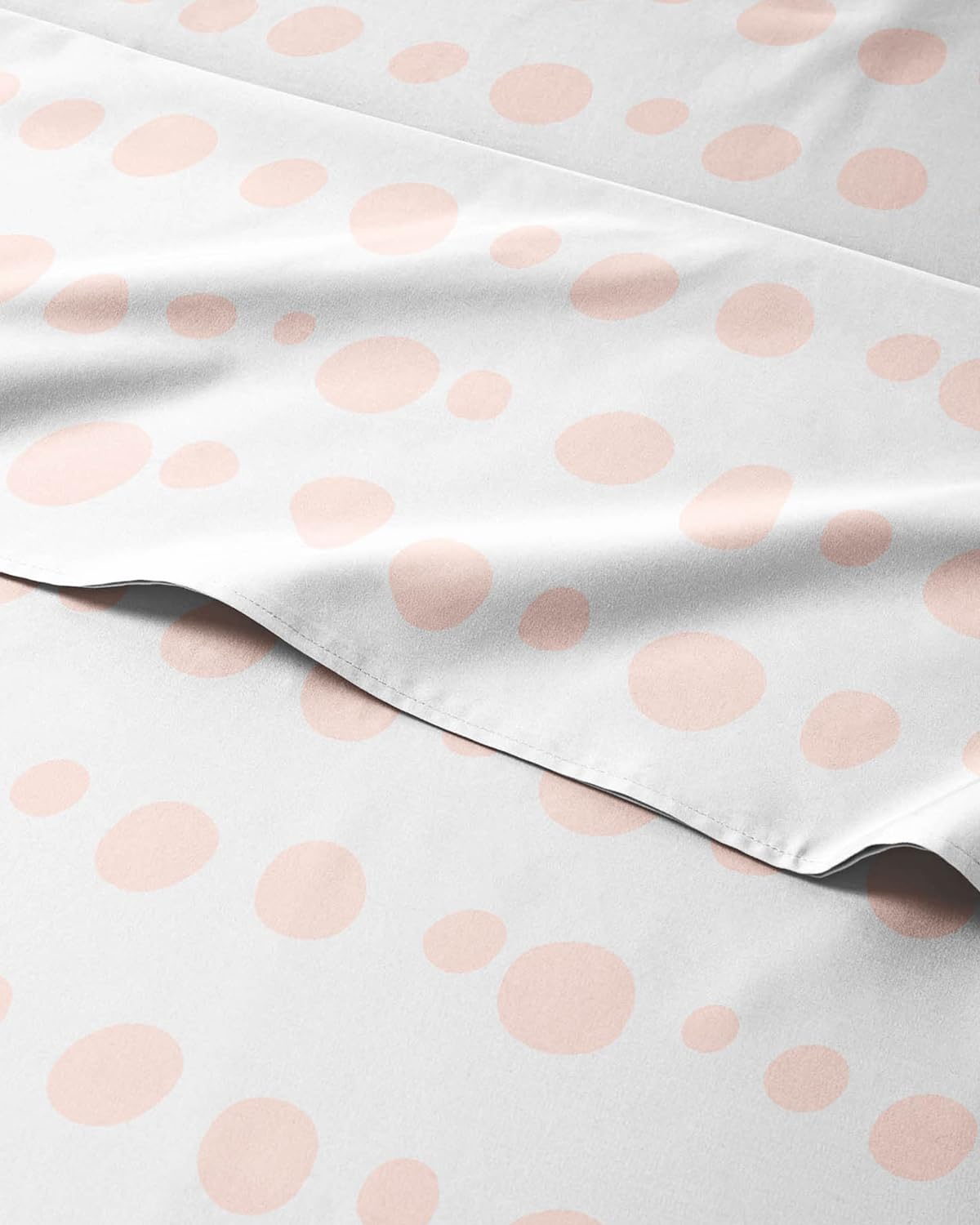 Kids Twin Size Bed Sheet Set - 3 Piece Kids Loft Bed Sheets - Pink Dots Spotty Patterned Bedding - Soft, Cute - Breathable and Machine Washable - Easy-Care Bed Set for Boys, Girls, Teens and Toddlers