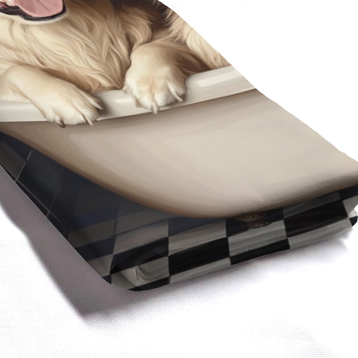 KEEPAEON Golden Retriever Shower Curtain 72Wx72H Inch Golden Retriever Bathing in Bathtub Cute Animal Shower Curtain Bathroom Waterproof Bath Decoration