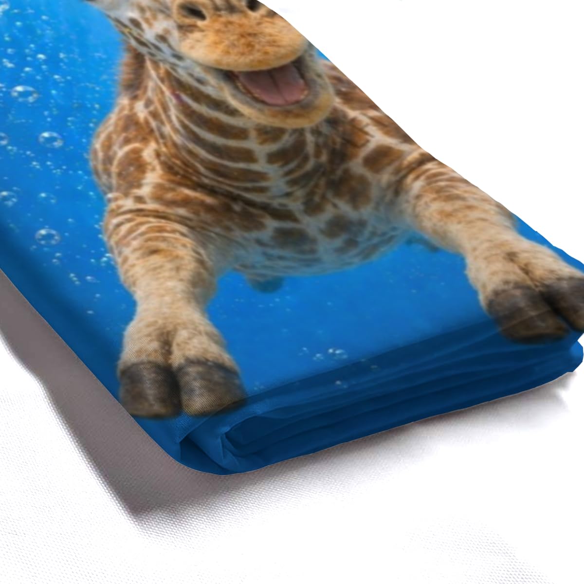 LFINKARTGOGO Ocean Giraffe Shower Curtain 72x72 with 12 Hooks Underwater Animal Dolphin Waterproof Washable Polyester Bath Curtain for Home Hotel Decor