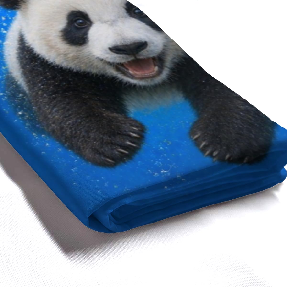 LFINKARTGOGO Ocean Panda Shower Curtain 72x72 with 12 Hooks Underwater Animal Dolphin Waterproof Washable Polyester Bath Curtain for Home Hotel Decor