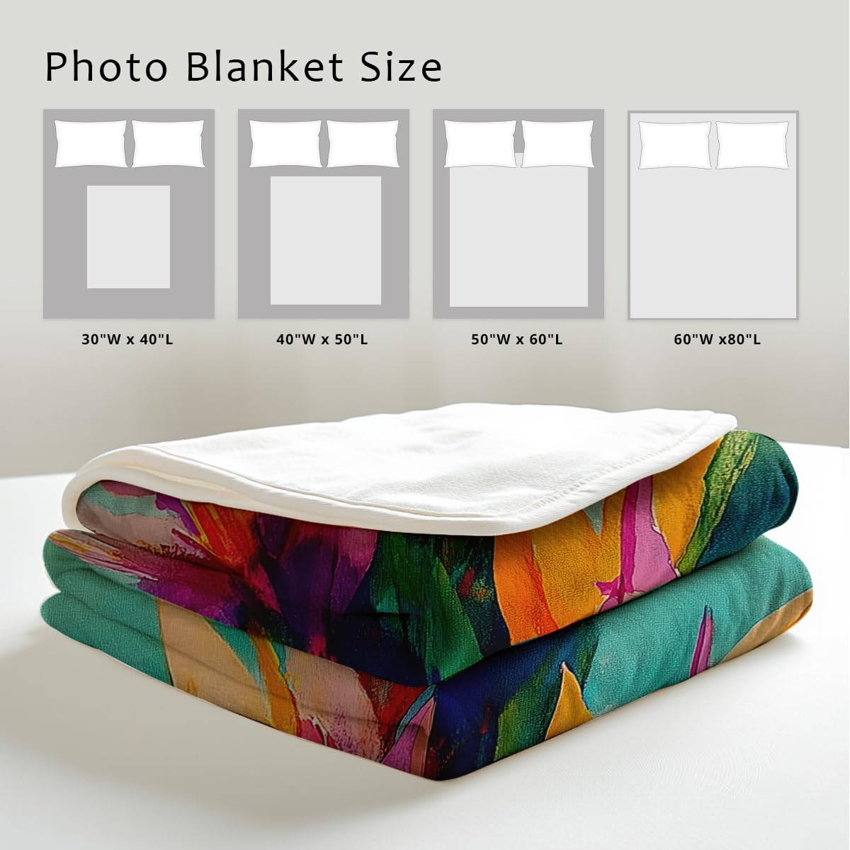HUNXIAOJ Paradise Throw Blanket Birds Tropical Flowers Print Throw Floral Flannel Blanket for Sofa Bed Couch Office Home Decor Nature Botanical Lovers Gifts (49"x59")