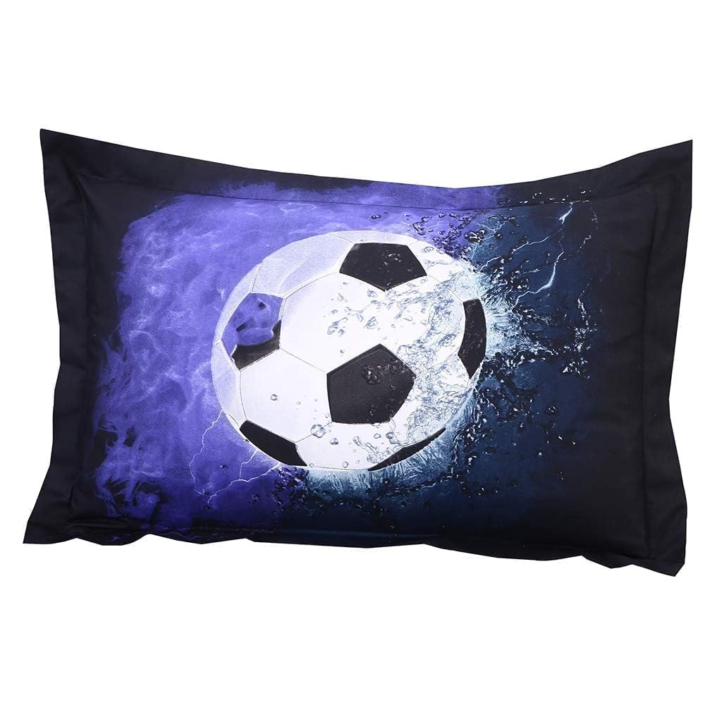 SDIII 4 Pieces Soccer Sheets Twin for Boys Girls Kids Teens, Soft Microfiber Sports Sheets Set Twin, Sports Bedding Sheet for All Season