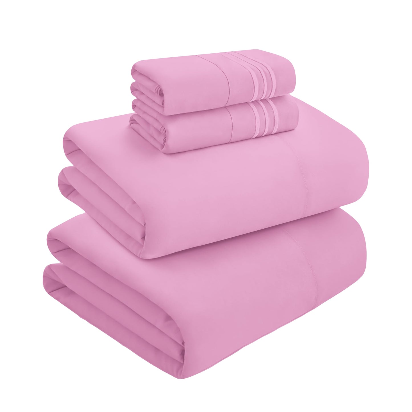 Mocassi Full Size 4-Piece Bed Sheet Set - 1800 Premium Hotel Quality Microfiber 18-24 Inches Extra Deep Pocket Fitted Sheet- Luxury Soft, Breathable, Wrinkle, and Fade Resistant, Light Pink