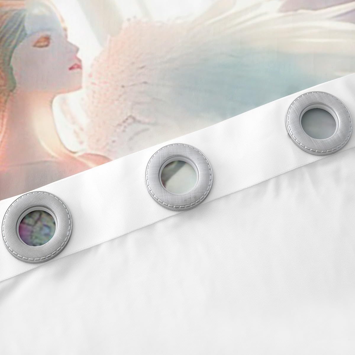 Erosebridal Girls Angel Blackout Curtains 2 Panels,38"x45",Angel Wings Curtains,Palace Window Curtains & Drapes,3D Printed Rainbow Darkening Curtains,Luxury White