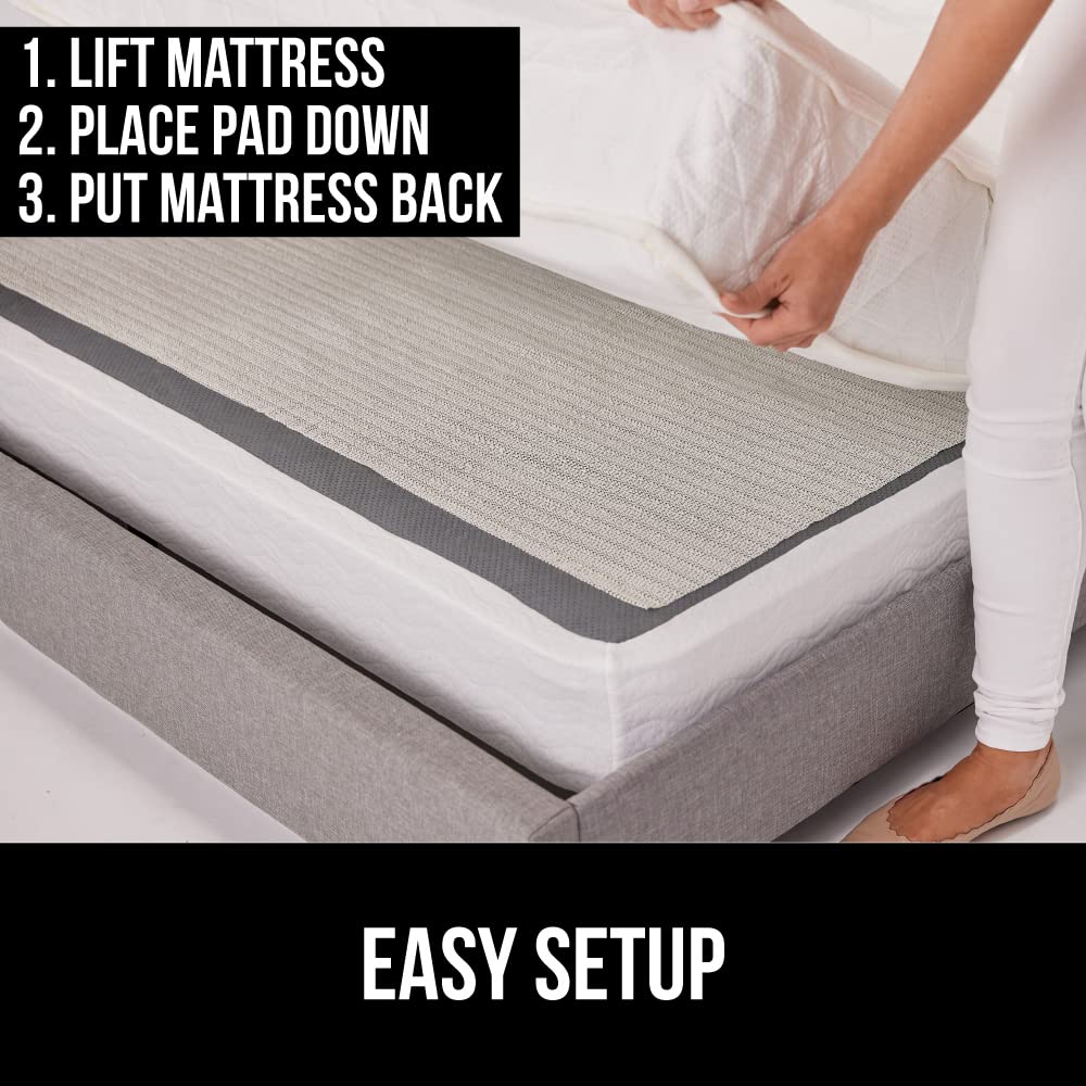 GORILLA GRIP Non Slip Mattress Gripper, Prevents Mattresses from Sliding and Holds Bed in Place, Pad Grips Beds, Sofa, Couch, Chair Cushions and Helps Keep Topper from Slipping, Easy Trim Pads, Full
