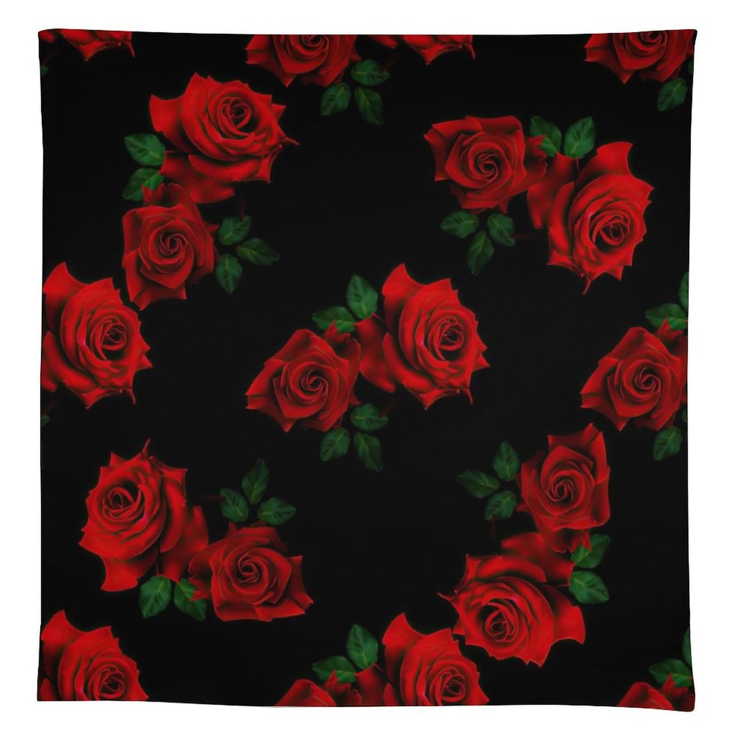 Black and Red Rose Flower Rectangle Tablecloth, Roses Gothic Valentine's Day Gift Romantic Flower Tablecloth for Home Party Dining Room Kitchen Decor 55"x55"in（140x140cm）