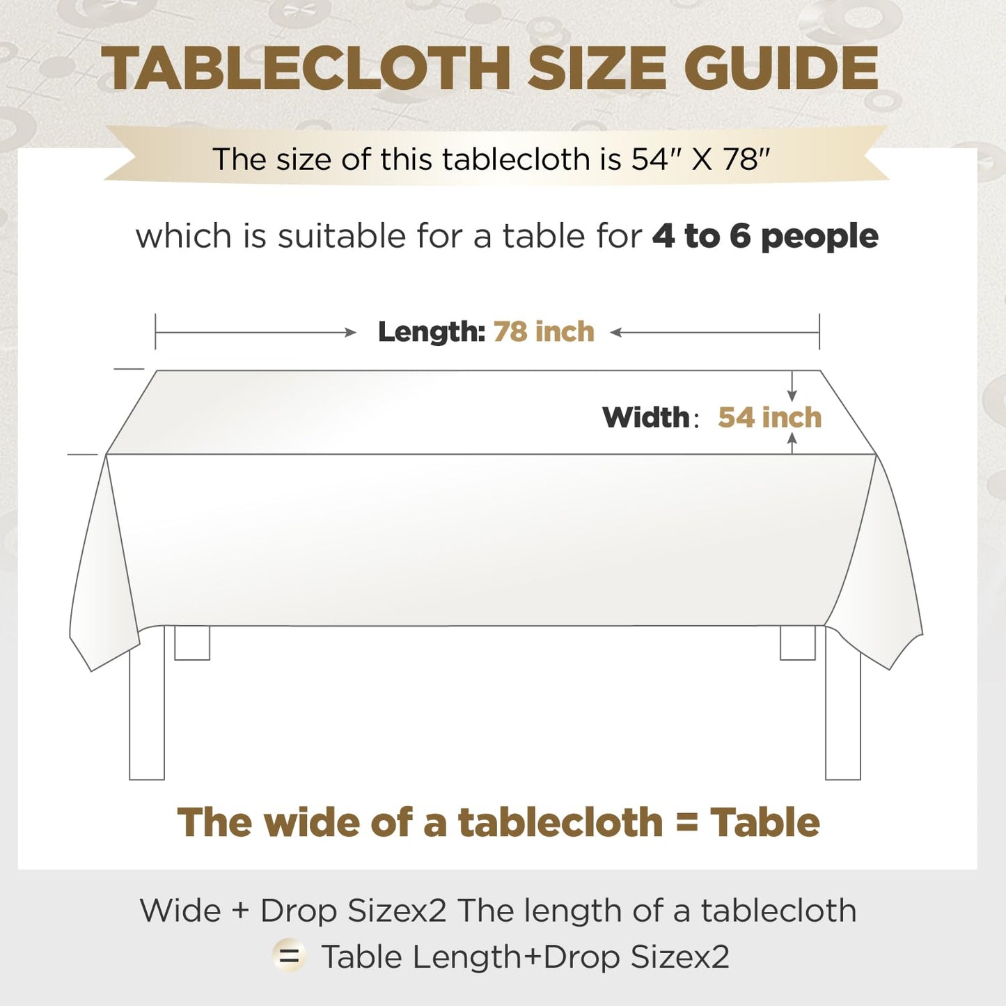 Heavy Duty Vinyl Tablecloths for Rectangle Tables 54x78 Inch Waterproof Oil-Proof Stain-Resistant TableCloth Gold Coin Pattern Washable Decorative Table Cover for Dining Event Camping Party Restaurant