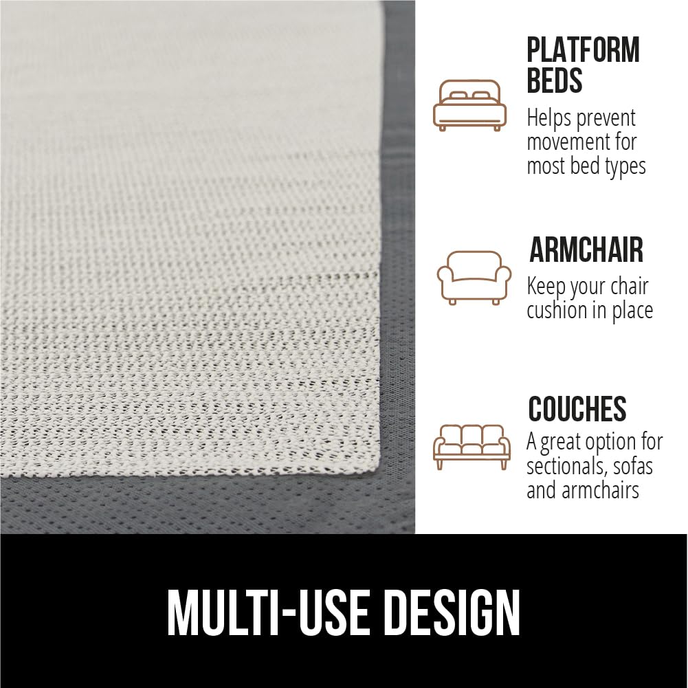 GORILLA GRIP Non Slip Mattress Gripper, Prevents Mattresses from Sliding and Holds Bed in Place, Pad Grips Beds, Sofa, Couch, Chair Cushions and Helps Keep Topper from Slipping, Easy Trim Pads, Queen