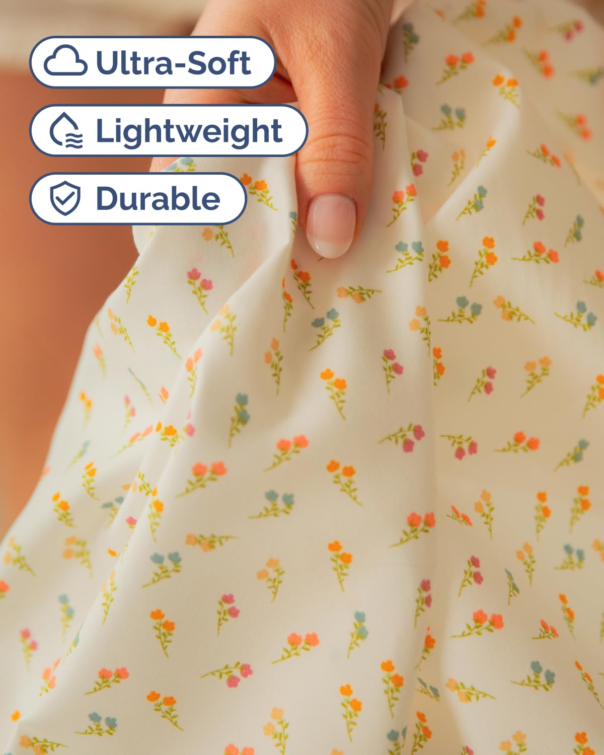 Floral Sheets - Flower Print Bed Sheet Set - 1 Flat, 1 Fitted & 2 Pillowcases w/ Deep Pockets - Comfy, Cozy, Wrinkle & Fade Free - Boho Botanical Bedding - Soft, Breathable & Cooling - Full Size Set