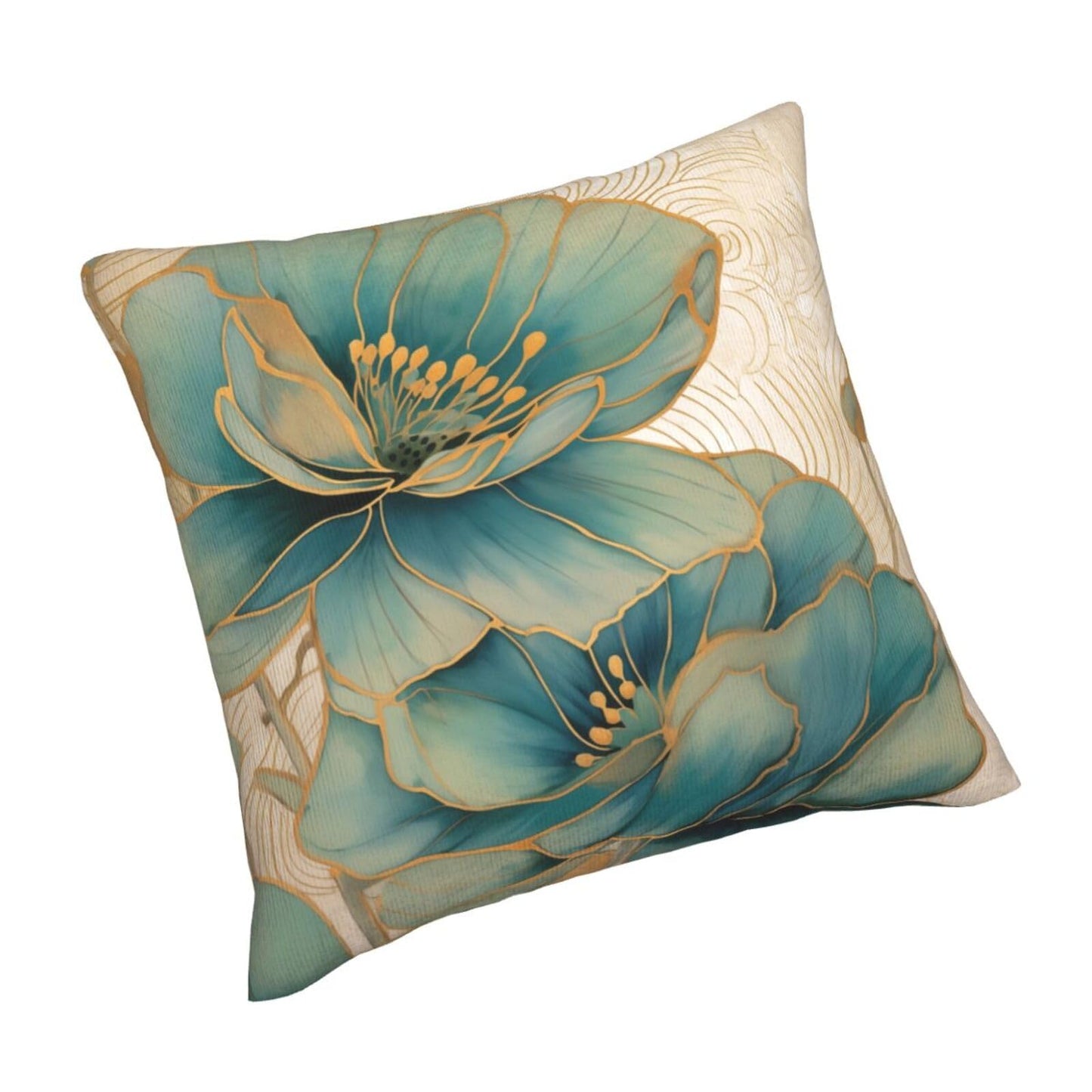 Droerfes Teal Turquoise Leaf Throw Pillow Covers Set of 2 Couch Pillow Case Decoration Cushion Covers for Sofa Home Living Room Bedroom Outdoor 18X18 Inch