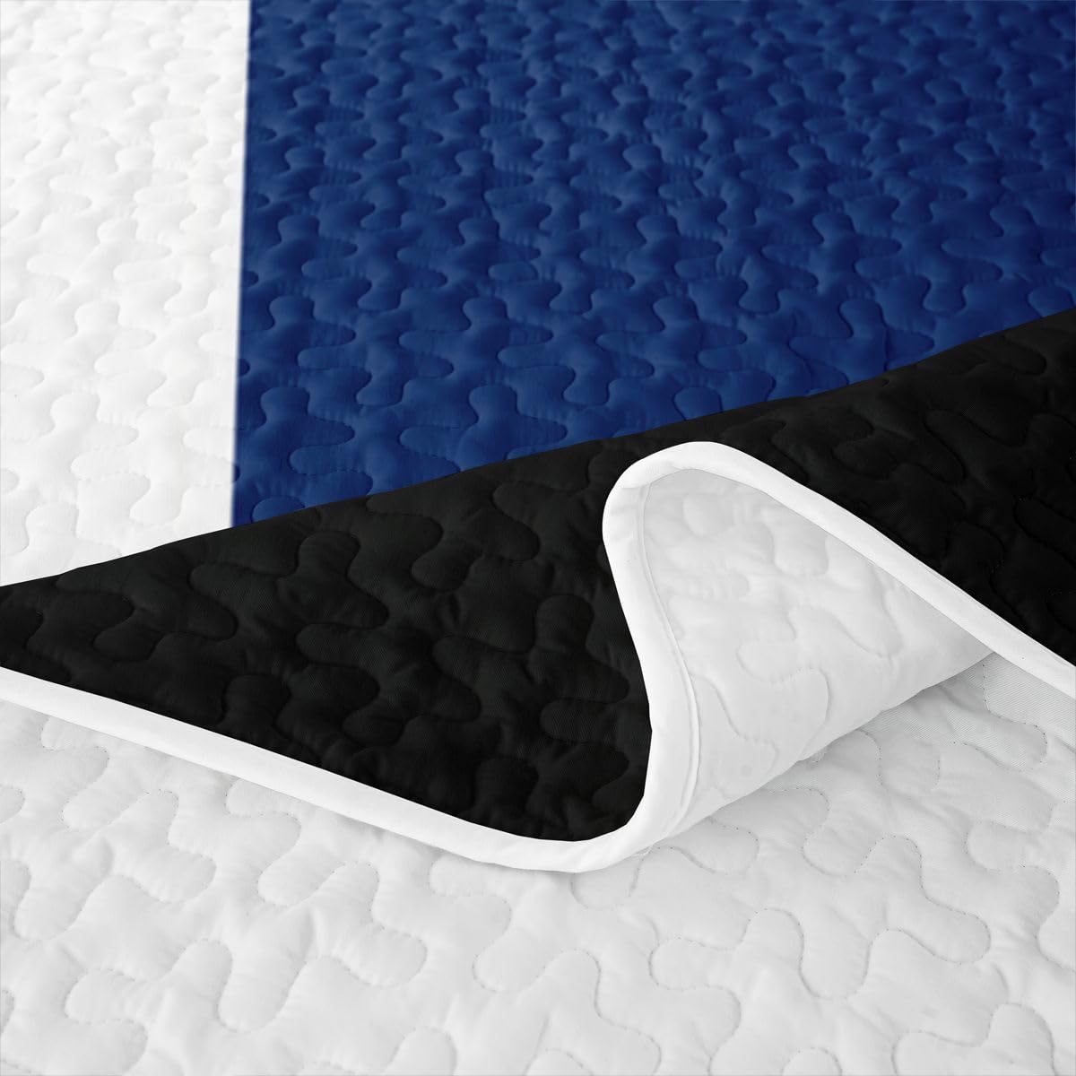 Erosebridal Black and White Striped Quilt Twin Abstract Square Quilt Set for Kids Teens Adult Modern Geometric Stripes Bold Lines Quilted Bedspread Minimalist Stylish Plaids Coverlet with 1 Pillowcase