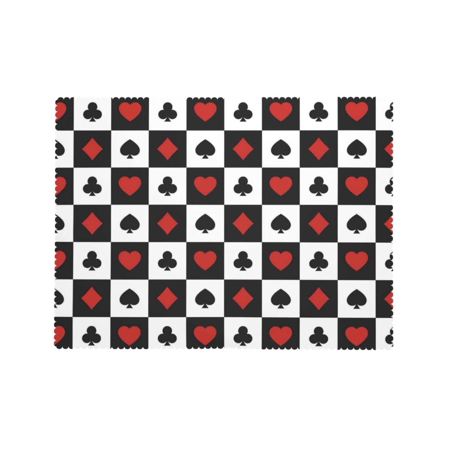 GOUROISE Playing Cards Rectangular Tablecloth, Card Pattern 54x72 Inch Wavy Lace Border Polyester Table Cloth for Dining, Kitchen, Parties