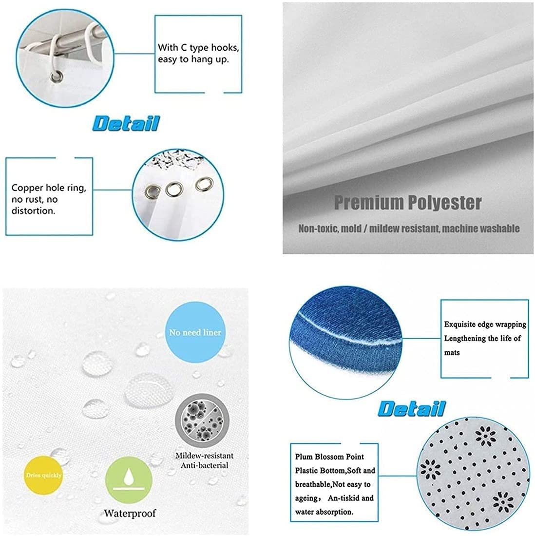 Bathroom 4 Pieces Shower Curtain Set Nice Winnie Bathroom Decoration