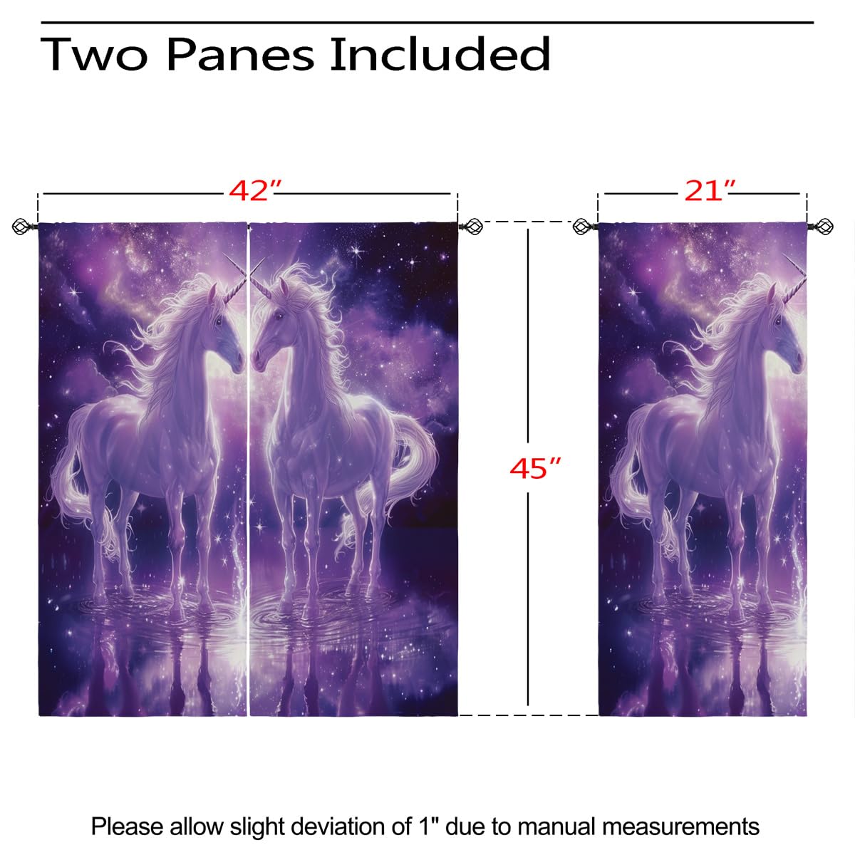 Starry Sky Unicorn Blackout Curtains for Girls Boys Kids Teens Home Decor, Pink Fantasy Stars Galaxy Grommet Thermal Insulated Drapes Darkening Window Curtain for Bedroom Living Room, 42 x 45 Inch