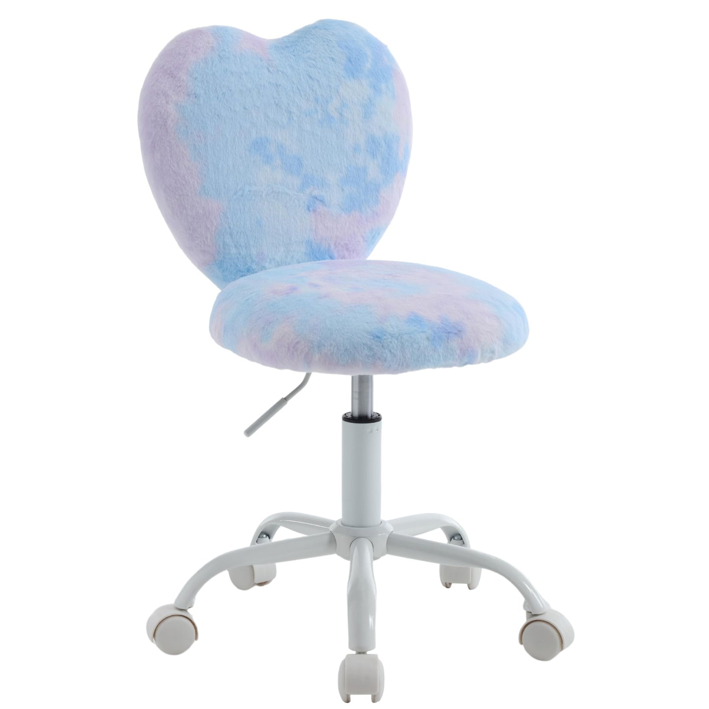 DM Furniture Kids Desk Chair Girls Students Study Chair Adjustable Computer Chair Furry Swivel Office Reading Chairs Child Cute Heart Back Chairs for Home/Bedroom/School/Dorm/Vanity, Blue