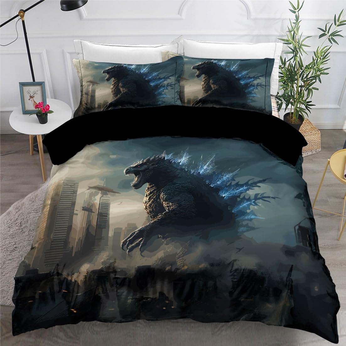 sonicpony Men Duvet Cover Twin Set Dinosaur Comforter Cover Bedding Set 3D Digital Print 1 Piece Duvet Cover with Zipper Closure 2 Pieces Pillow Shames No Comforter (Dino23, Twin)