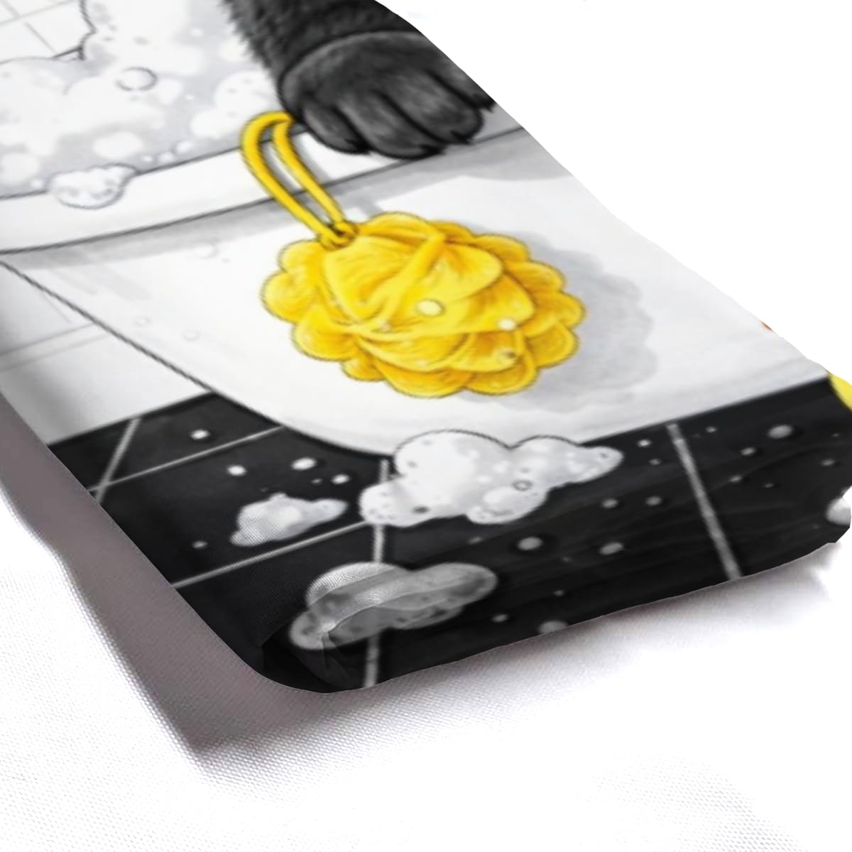 REZHOCH Cute Panda Shower Curtain 72x72Inch,Funny Animal Bathtub Bathing Yellow Shower Cap Rubber Duck Home Bathroom Decor Bath Set for Kids Waterproof Fabric with 12 Hooks