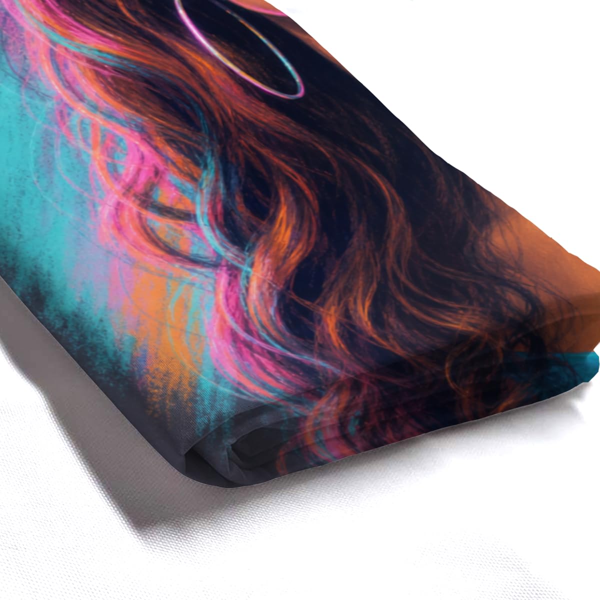 TopPacific Pink Hair Woman Shower Curtain 72x72 Inch Shower Curtain with 12 Hooks Polyester Woman Purple Sunglasses Pink Blue Hair Dark Background Bathroom Decor