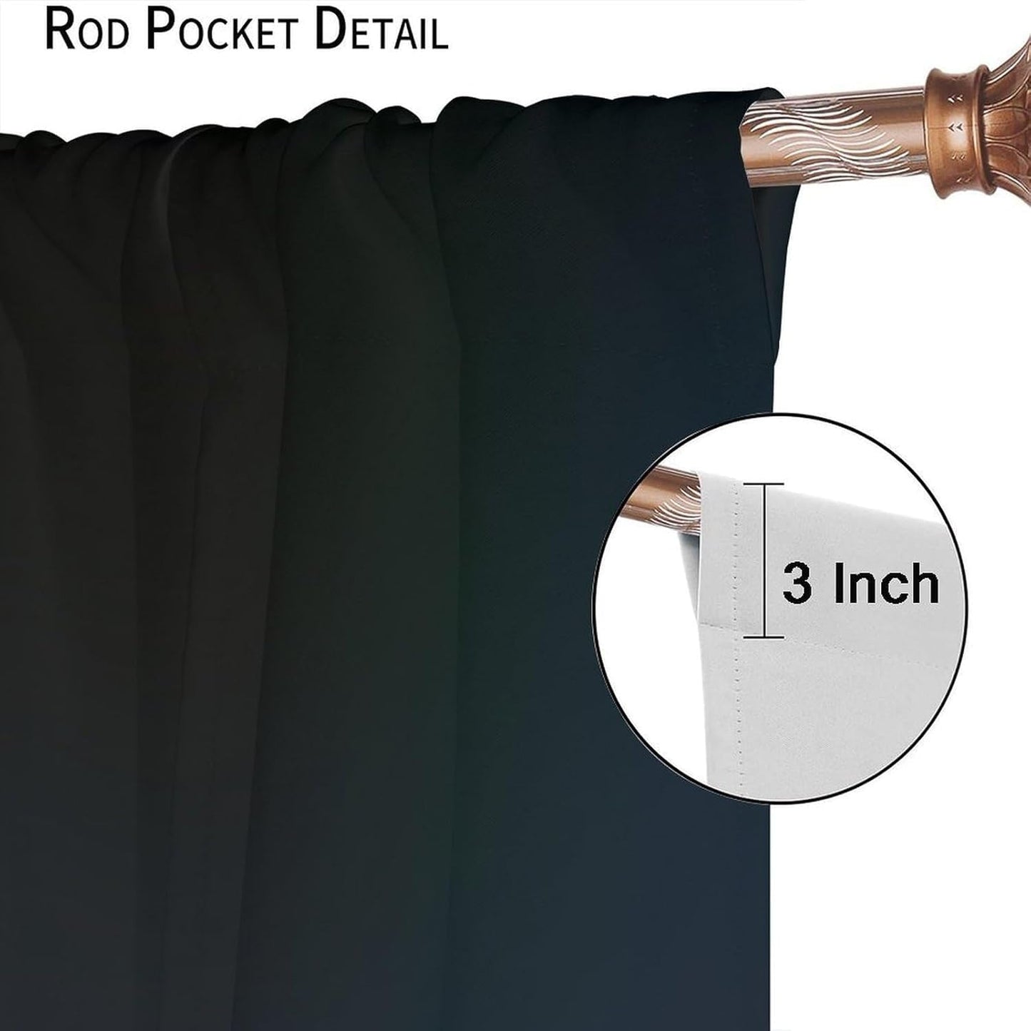 HZOHNAGO Music Curtain Blue Cyan Purple Dancing Notes Pattern Blackout Print Rod Pocket Window Drapes for Bedroom Living Room 42x45in