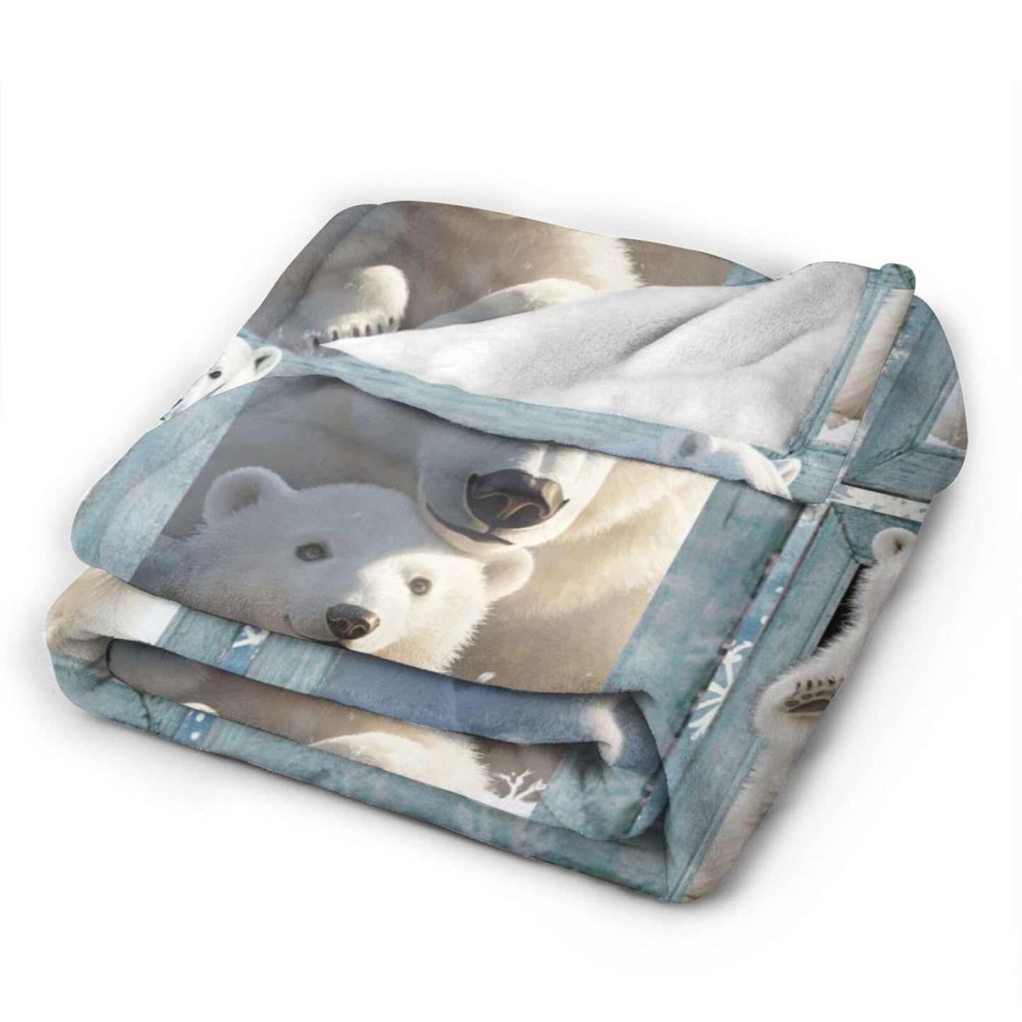 Baegopa Polar Bear Blanket Gifts for Girls Boys Snowflakes Throw Blankets Cozy Plush Fleece Flannel Fuzzy for Women Men Decor 50"X40"