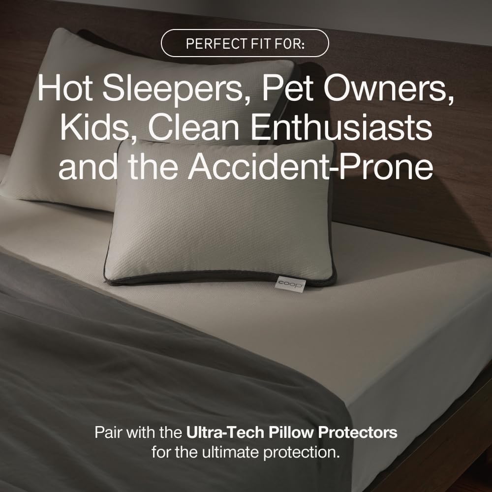 Coop Home Goods Ultra Tech Waterproof Mattress Protector Queen, Smooth Top Mattress Pad, Waterproof Mattress Cover, 18" Deep, Machine Washable Mattress Topper, Noiseless Comfort (60x80)