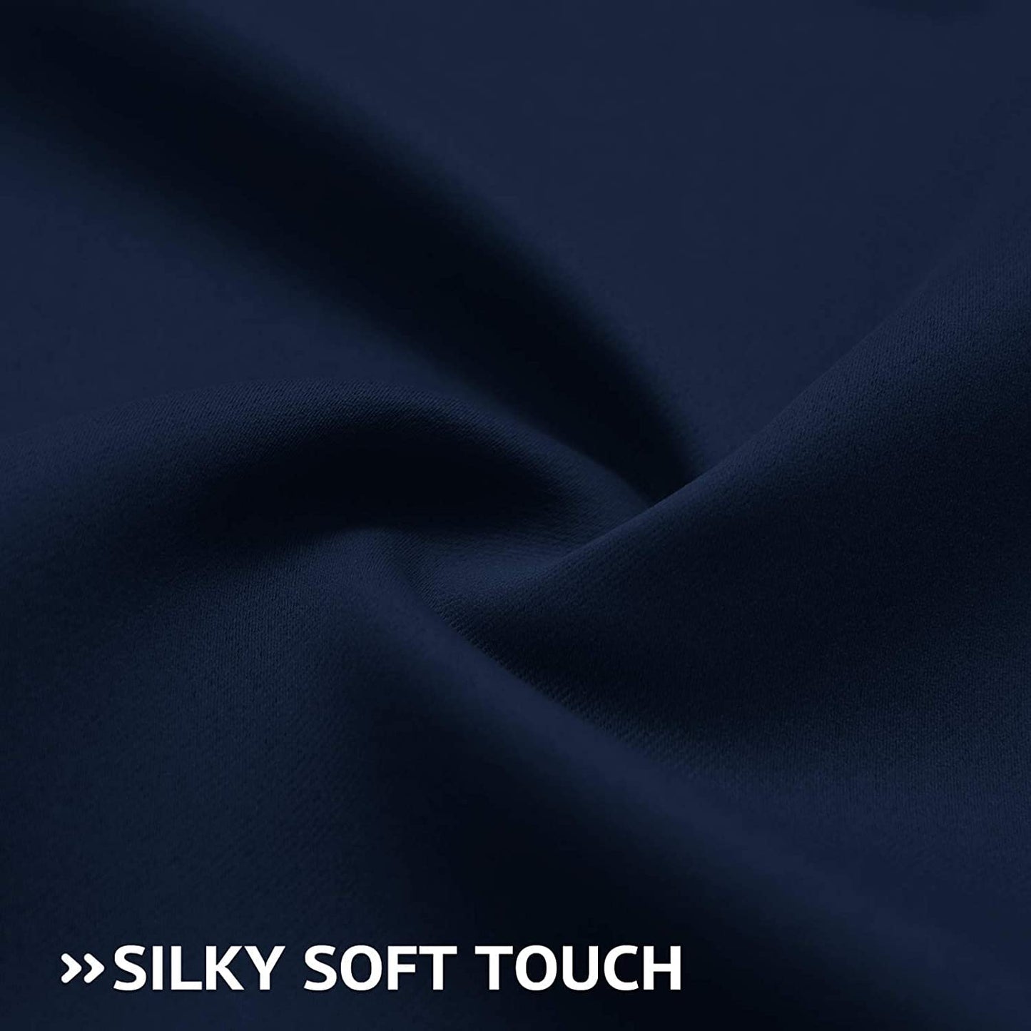COSVIYA Grommet Blackout Room Darkening Navy Blue Curtains 84 inch Length 2 Panels,Thick Polyester Light Blocking Insulated Thermal Window Curtain Drapes for Bedroom/Living Room,52x84 inches