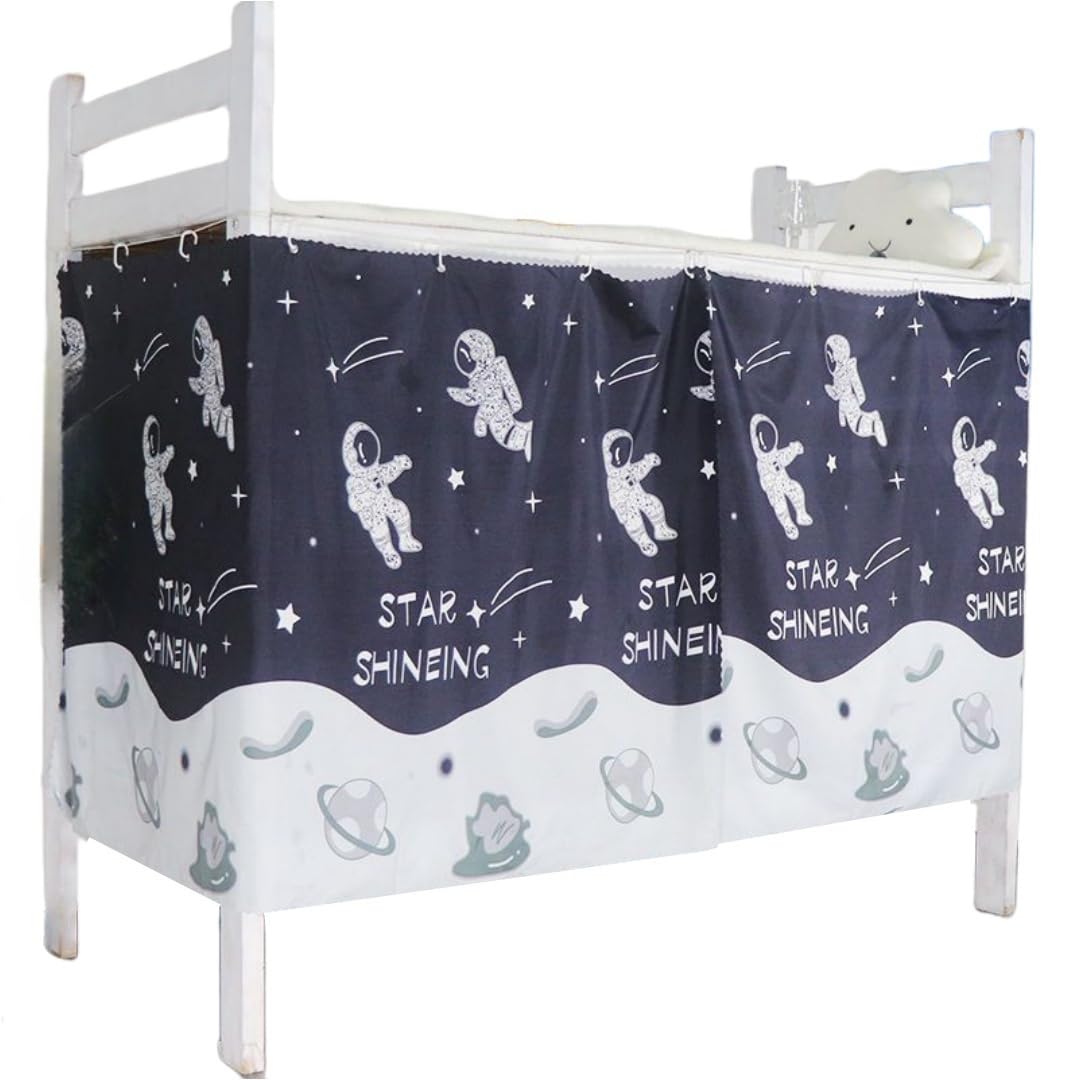 Dorm Bottom Bunk Bed Curtains Privacy Curtains 350g Dustproof Breathable Single Bed Blackout Curtains Panels Privacy Underbed Loft Bed Canopy Tent Curtain Shading Drapes for Dorm College Home 2 panels