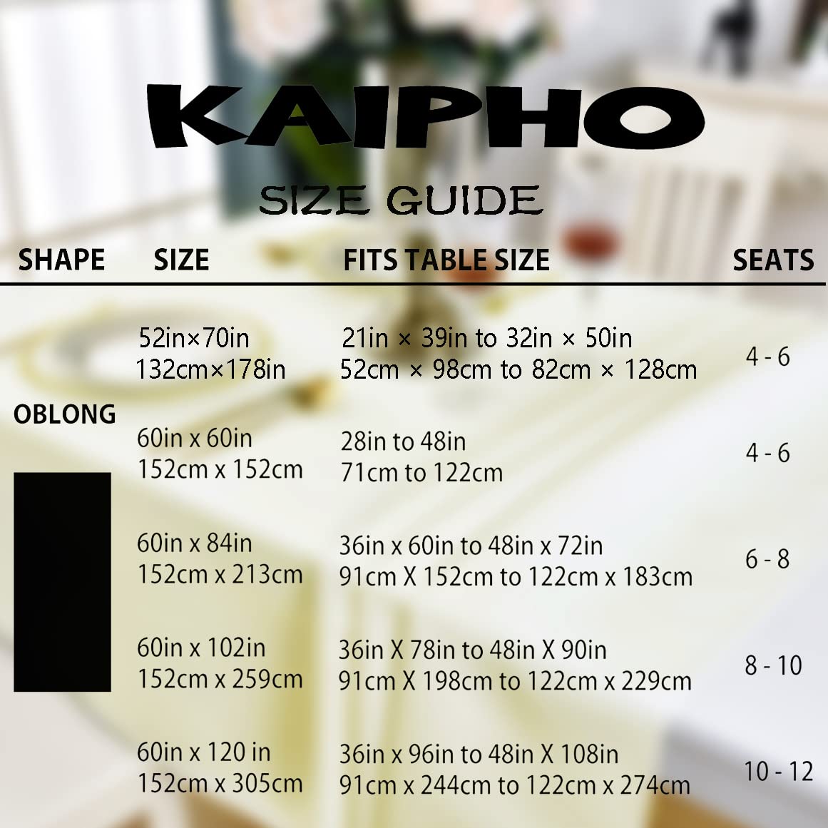 KAIPHO Cream Rectangle Tablecloth Waterproof Stain Resistant Wrinkle Free Table Cloth 210GSM Polyester Wipeable Table Cover for Party, Banquet, Indoor and Outdoor- Rectangular/Oblong, 52 x 70 inch