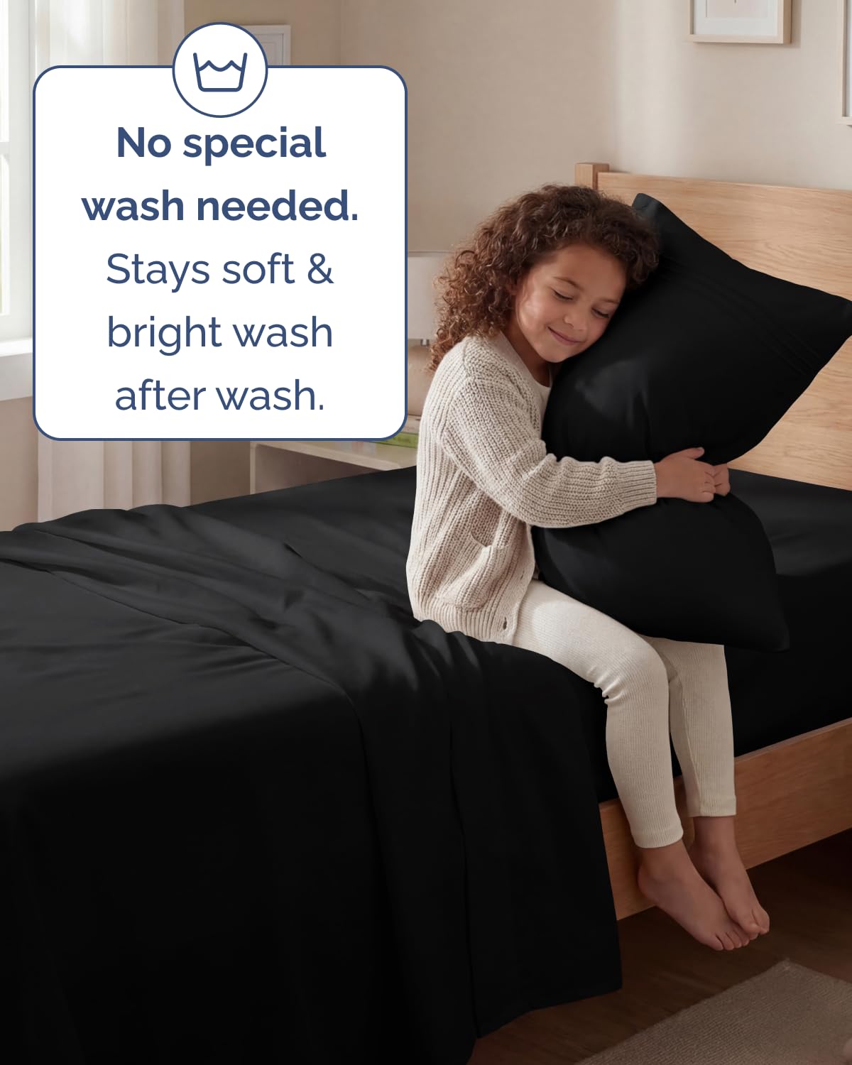 Twin Size 3 Piece Sheet Set - Comfy Breathable & Cooling Sheets - Hotel Luxury Bed Sheets for Women & Men - Deep Pockets, Easy-Fit, Extra Soft and Wrinkle Free Sheets - Black Oeko-Tex Bed Sheet Set