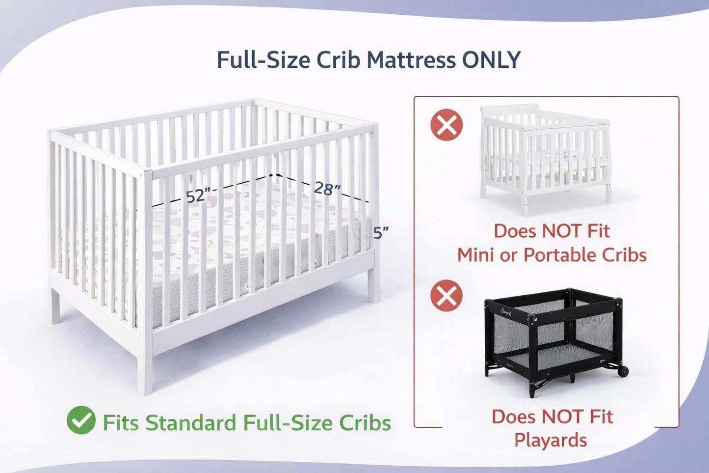 Dream On Me Twilight 5” 2-in-1 Breathable Spring Coil Crib & Toddler Mattress – Firm Infant Side & Plush Toddler Side, Reversible Design, Waterproof Vinyl Cover, GREENGUARD Gold & BSA Certified