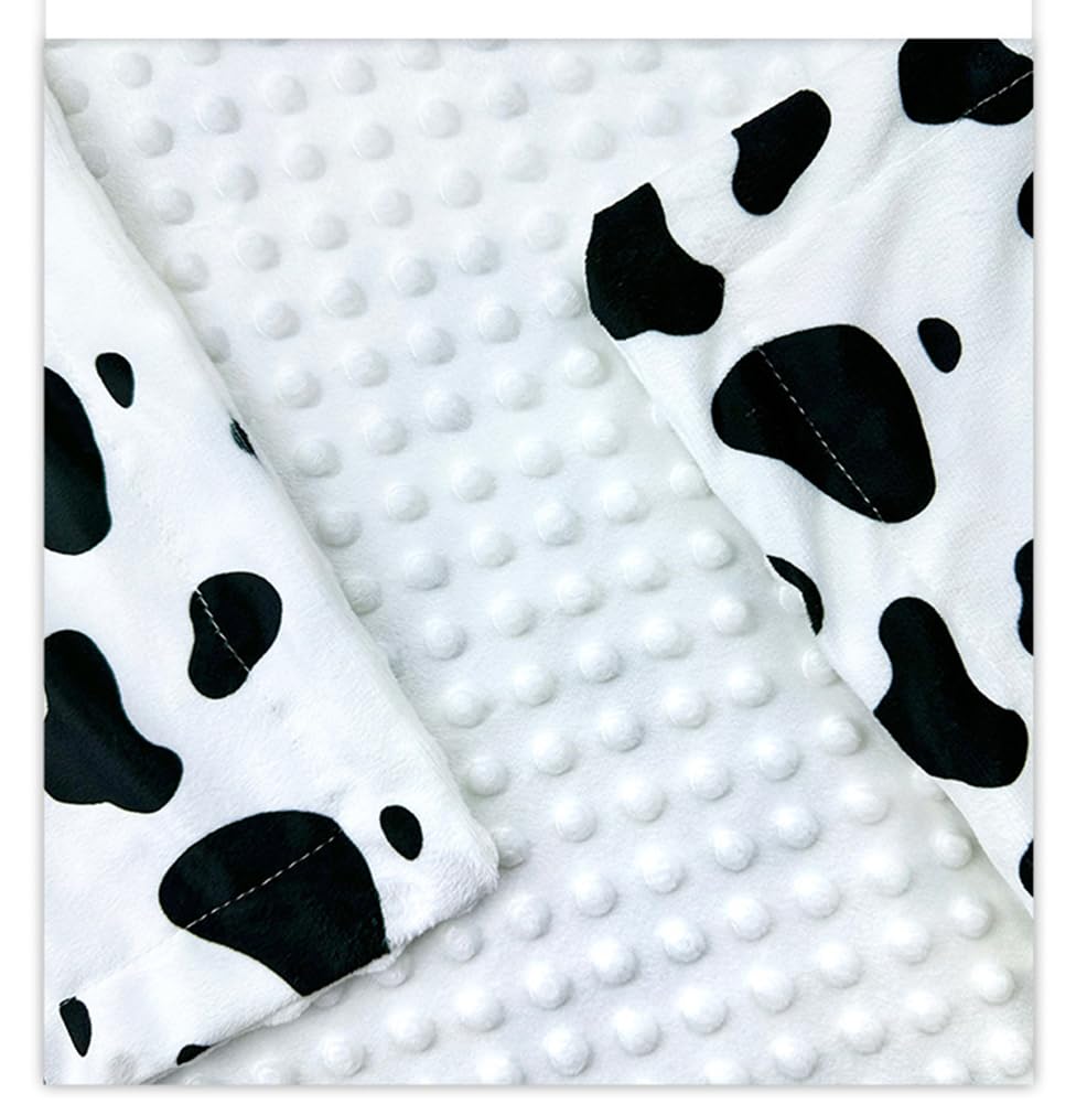 Baby Blanket for Boys Girls Super Soft Double Layer Minky with Dotted Backing Cute Cow Crib Receiving Blanket Bed Throws for Newborns Nursery Stroller Toddler 30 x 40 Inch (Black White Cow)