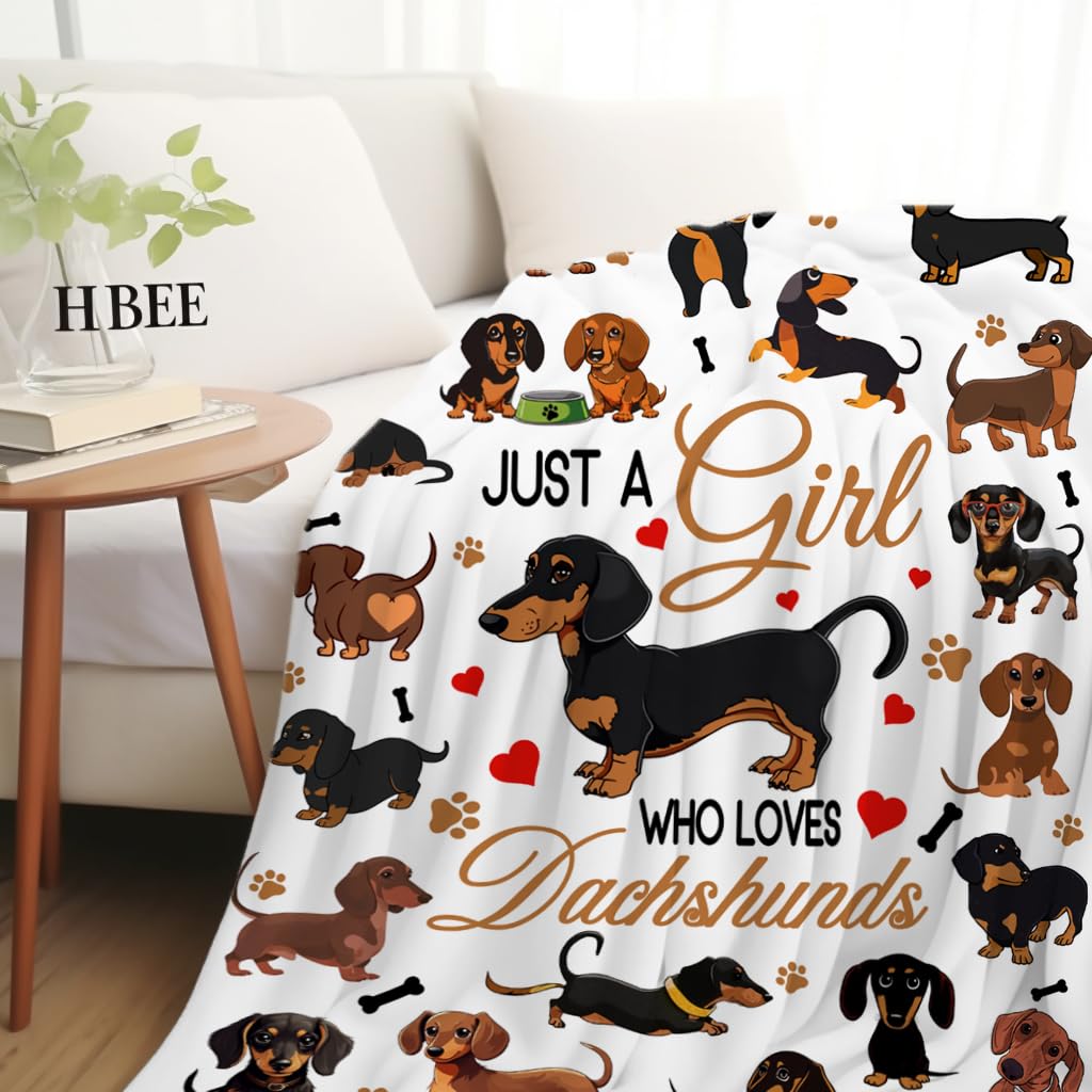 Dachshund Blanket Soft Cozy Flannel Dachshunds Throw Blanket Bedding Dachshund Lovers Funny Gifts for Girl Women Kids Adults 50"x40"