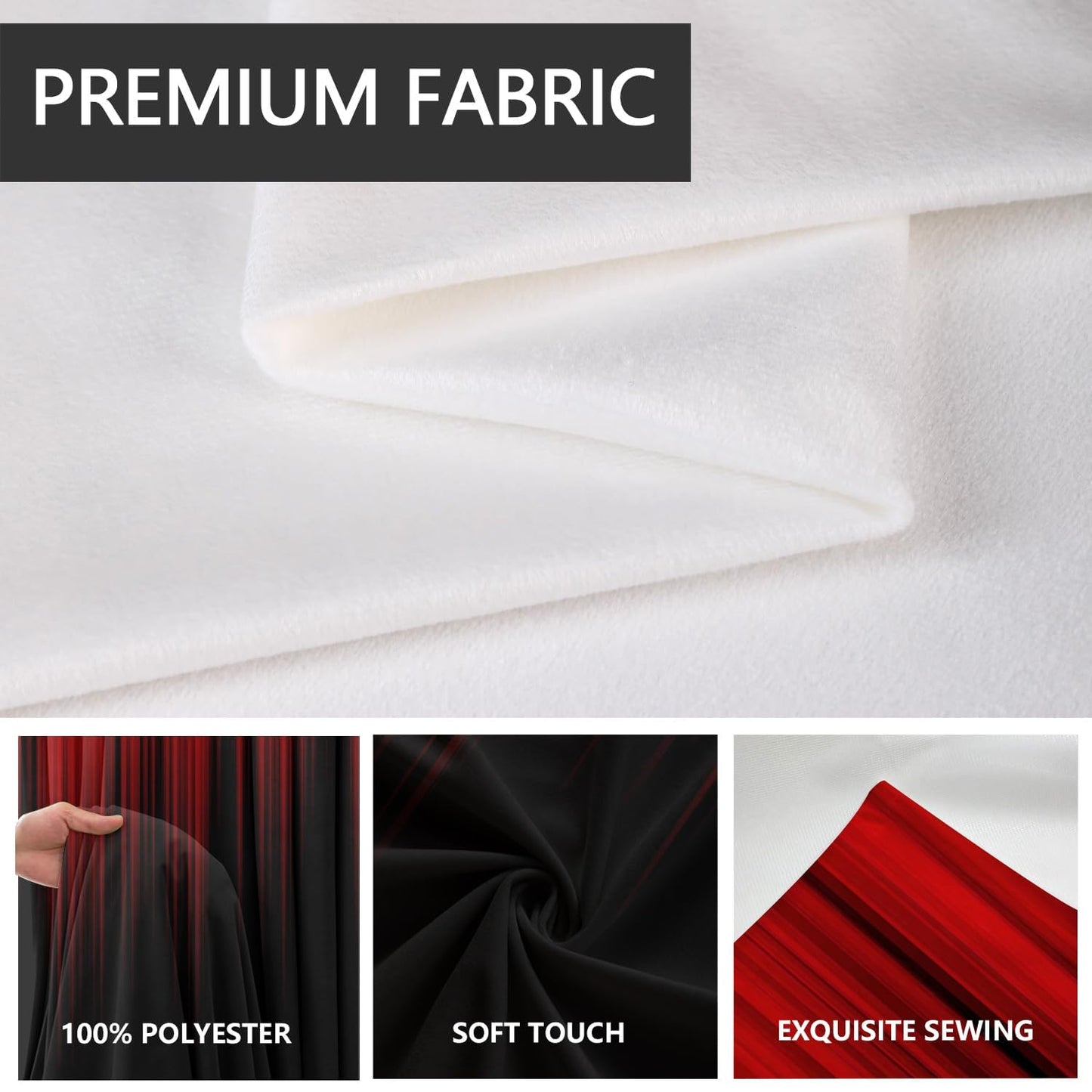 AAtter Red and Black Ombre Gothic Curtains, Dark Aesthetic Gradient Window Drapes for Bedroom, Cool Anime and Goth Room Decor, 2 Panels, 42" W x 63" L
