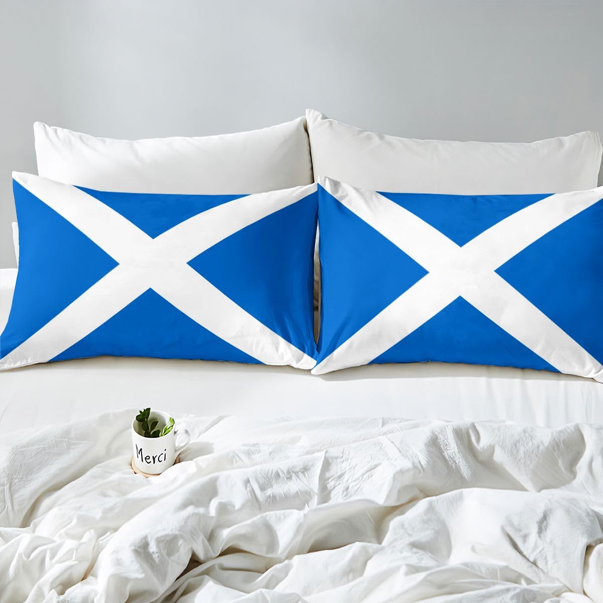 Feelyou Scotland Flag Duvet Cover Full Size Boys Girls Scottish Bedding Set Breathable Soft World Countries Comforter Cover 3Pcs Soccer Sports Game Bedroom Decor