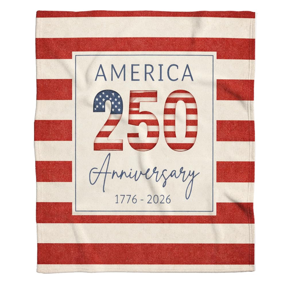 ENCYCOM Personalized Anniversary Blanket, 1776–2026 Patriotic Eagle Design Throw Blanket, Years of Freedom Commemorative Flannel Blanket, Independence Day Celebration Gift (#1)