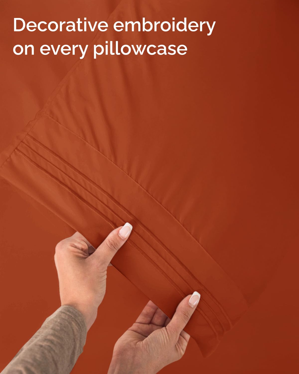 Twin Size 3 Piece Sheet Set - Comfy Breathable & Cooling Sheets - Hotel Luxury Bed Sheets for Women and Men - Deep Pockets, Easy-Fit, Soft and Wrinkle Free Sheets - Terracotta Oeko-Tex Bed Sheet Set