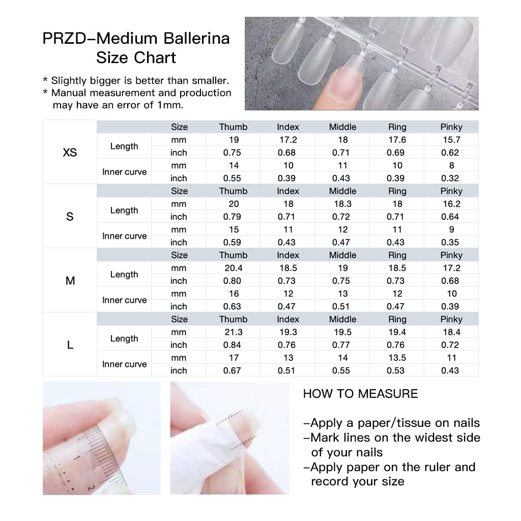 [GLORS] Purly Handmade Medium Ballerina Press on Nails | Mica Love - Shell Piece Pure and Seductive Fake False Nail Art, 10 Pieces (Medium, MB)