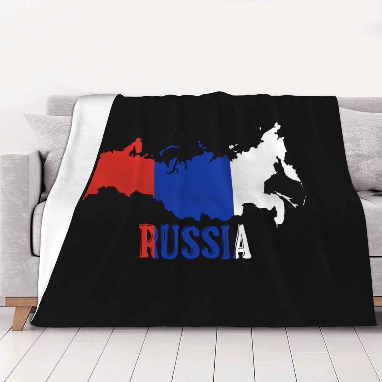 Russia Throw Blanket for Bed and Couch Warm Winter Style - Lightweight Cozy Blanket for All Seasons
