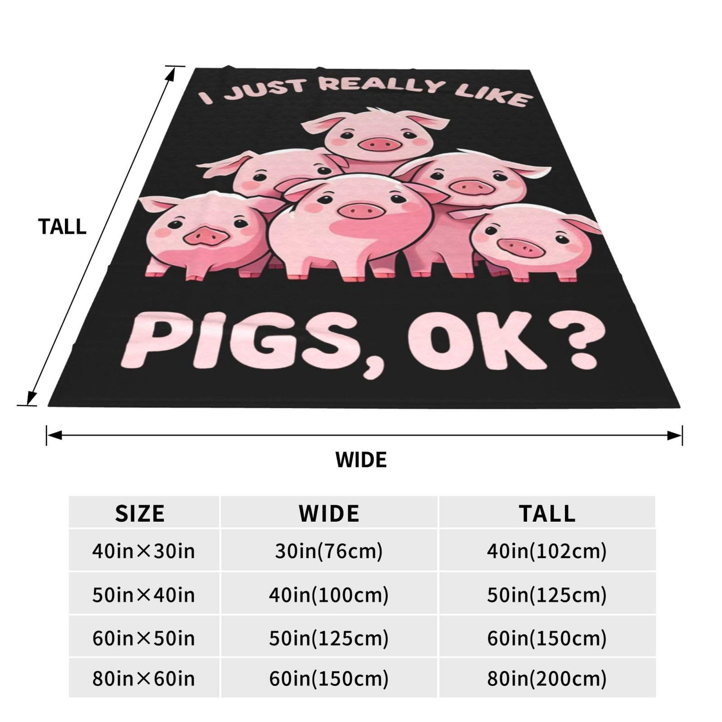 amepay Cute Pink Pigs Blanket Gifts for Adults Kids Cartoon Piggy Piglet Flannel Throw Blankets Soft Comfy Lightweight for Home Decor Couch Bed Sofa 60x50 Inches