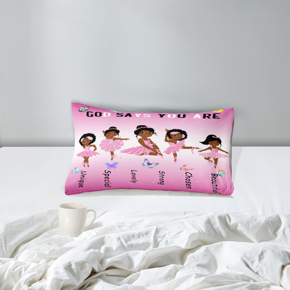 African American Ballerina Comforter Set Black Girls Bedding Set Ultra Soft Microfiber Breathable Pink Comforter Set Kids Comforter Sets For Girls for Princess Room Decor Twin with 1 Pillowcase