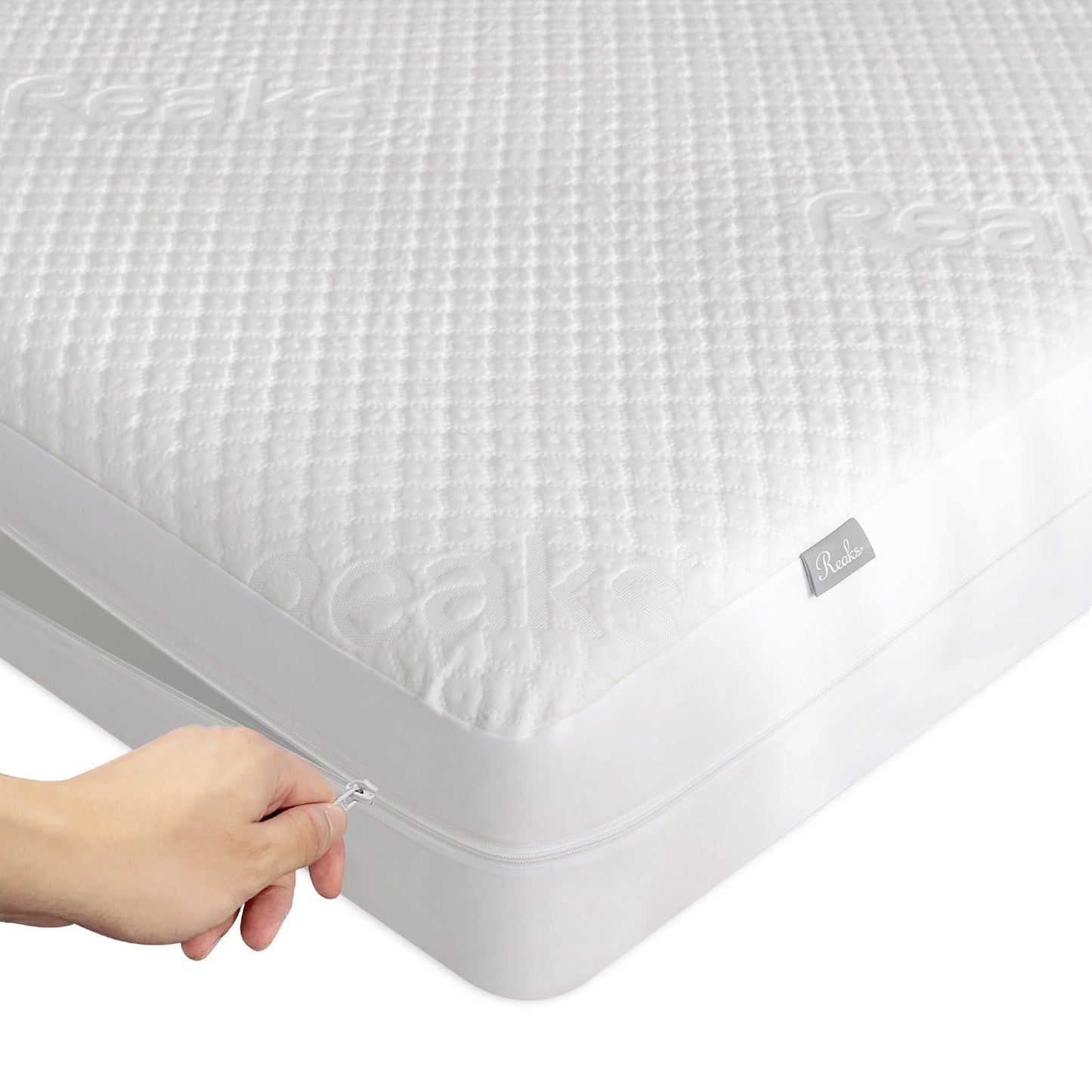 Queen Size Mattress Protector with Zipper - 100% Waterproof Zippered Mattress Cover - Soft & Cooling Noiseless Bed Mattress Covers - Top Removable Mattress Encasement 10-12" Deep