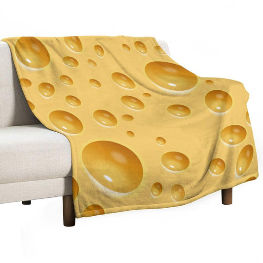 Cheese Blanket Realistic Funny Food Cheese Yellow Soft Cozy Lightweight Throw Blanket for Children Boys Girls Women Men Bedroom Living Room Dorm Chair Sofa Travel 40x50in